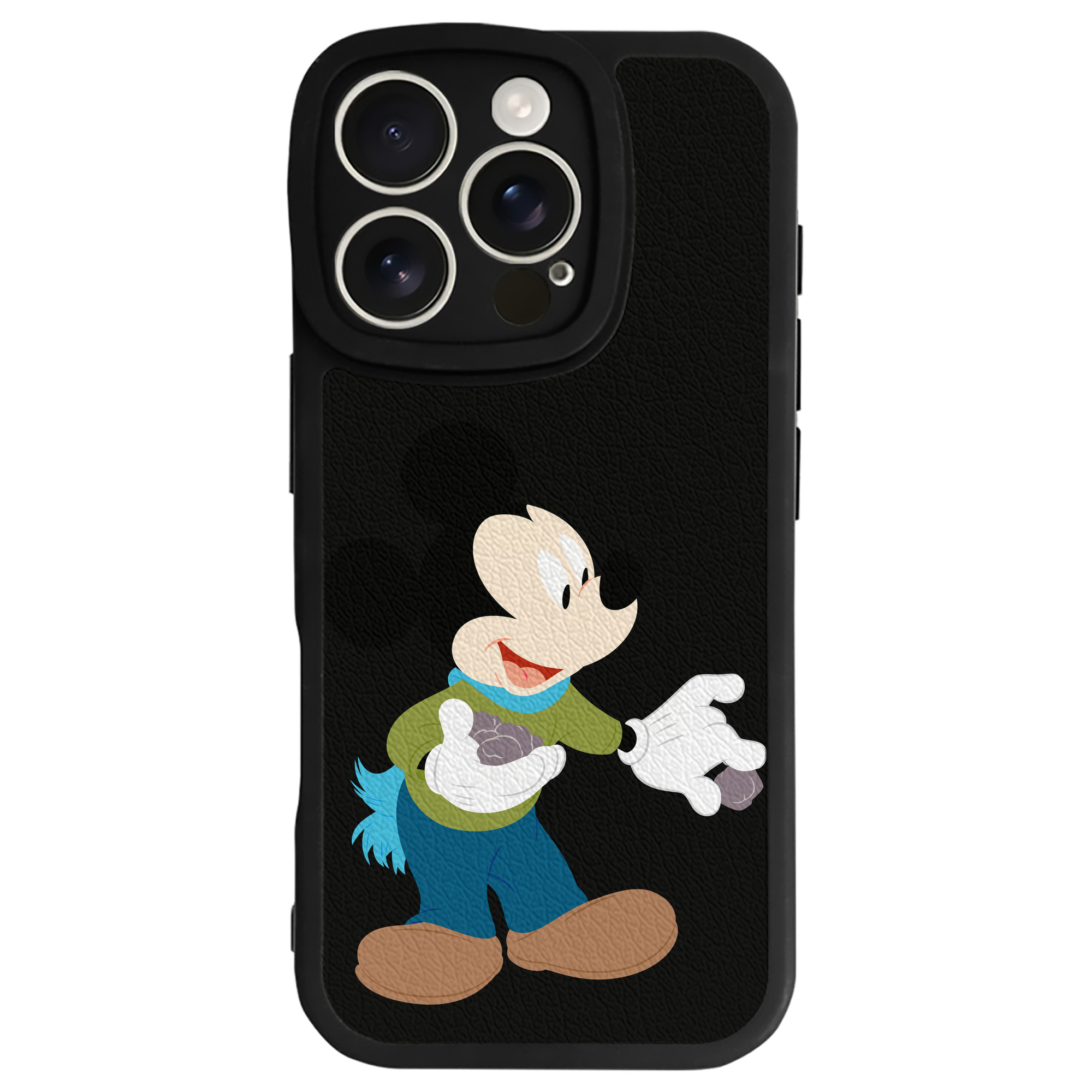 （画像用） ミッキーマウス Mickey Mouse 【iPhone 16シリーズ対応】シリコンスマホケース（レザー調） 材質：シリコン